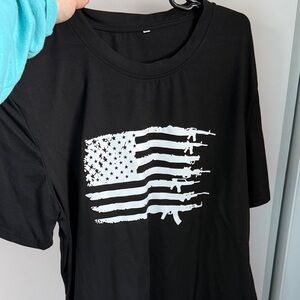 Black T-Shirt with White Graphic